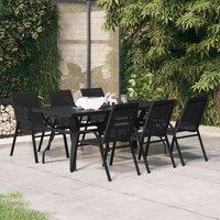 Berkfield Home 7 Piece Garden Dining Set Black