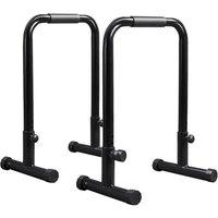 KORVIXA Dip Bar Station Adjustable Steel Dip Bar Heavy Duty in Black | Size: 0-1 m