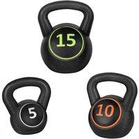 FLAVORA 3PCS kettlebell set fitness sports equipment kettlebell in Black | Size: 0-12 m