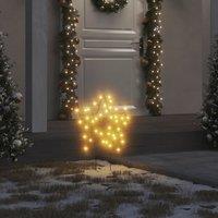 Berkfield Home Christmas Light Decorations with Spikes 3 pcs Star 50 LEDs 29 cm in Black