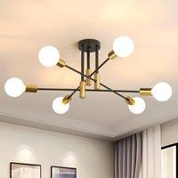 COMELY Sputnik Ceiling lights, 6 Lights E27 Vintage Black & Gold Chandelier