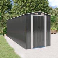 Berkfield Home Garden Shed Anthracite 192x606x223 cm Galvanised Steel in Black | Size: 192 x 606 x 223 cm