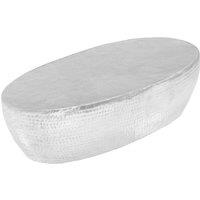 Berkfield Home Coffee Table Hammered Silver 100x50x28 cm Aluminium | Size: 100 x 50 x 28 cm