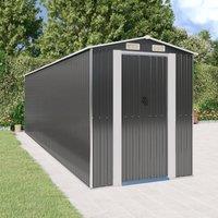 Berkfield Home Garden Shed Anthracite 192x689x223 cm Galvanised Steel in Black | Size: 192 x 689 x 223 cm