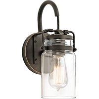 Netlighting Brinley 1 Light Wall Light Olde Bronze E27 in Brown