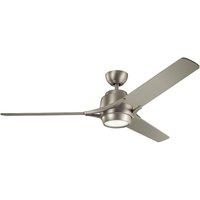 Netlighting Kichler Zeus 3 Blade 152cm Ceiling Fan LED Light Nickel Remote Control in Silver