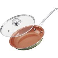 mysmartbuy Frying Pan with Glass Lid - Non-Stick Scratch Resistant Cooking Pan - Oven & Dishwasher Safe, Suitable for All Hobs | Size: Large