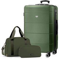 Lugg Jetset 3-Piece Travel Set - 32inch Suitcase, Duffel Bag & Toiletry Bag in Dark Green