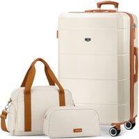 Lugg Jetset 3-Piece Travel Set - 32inch Suitcase, Duffel Bag & Toiletry Bag in Cream