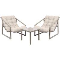 Harbour Housewares 3 Piece Padded Patio Bistro Set in Beige