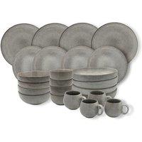 Cooks Professional 24pc Nordic Stoneware Dinnerware Set 4 Person Plate Bowl & Mug Setting in Grey | Size: 24 Pack
