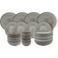Cooks Professional 20pc Nordic Stoneware Dinnerware Set 4 Person Plate & Bowl Setting in Grey | Size: 20 Pack