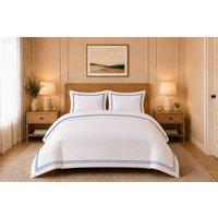 Pamposh 800TC Egyptian Cotton Double Cord Embroidered Duvet Cover Sets in White | Size: King