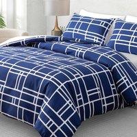 Pamposh Blue & White Reversible Duvet Cover Sets | Size: Double