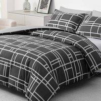 Pamposh Charcoal & Grey Reversible Duvet Cover Sets | Size: King