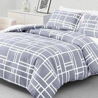 Pamposh Grey & White Reversible Duvet Cover Sets | Size: Single