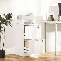 HOMCOM Cabinet, File Cabinet with 2 Lockable Drawers & Hanging Rails in White