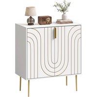 HOMCOM Modern Kitchen Cupboard with 2 Doors & Adjustable Shelf, White