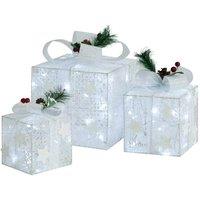 Berkfield Home Decorative Christmas Gift Boxes 3 pcs White Outdoor Indoor