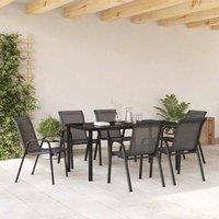 Berkfield Home Stackable Garden Chairs 6 pcs Black Textilene Fabric