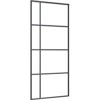 Berkfield Home Sliding Door ESG Glass & Aluminium 90x205 cm Black