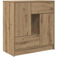 Berkfield Home Sideboard with Drawers & Doors Artisan Oak 70.5x34x74.5 cm in Brown