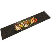 Berkfield Home Kitchen Rug Washable Spices 60x300 cm Velvet in Black