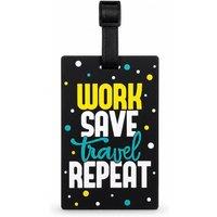 BluCore Travel Luggage Tag with ID Card, Bag Identification Tag in Black