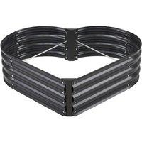 KORVIXA Heart Shaped Galvanized Raised Garden Bed in Black | Size: 1.25kg