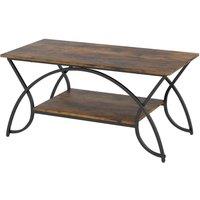 VOGREX Modern Brown Faux Marble 2-Tier Coffee Table