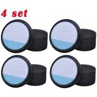 FLAVORA 4+4 -Cordless Vacuum Cleaner Motor Filter Foam Set in Black | Size: 0.6m2