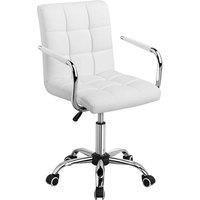 KORVIXA White Leather Executive Computer Chair | Size: 100 cm x 100 cm