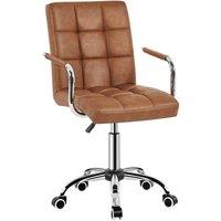 KORVIXA Retro Brown Leather Executive Computer Chair | Size: 100 cm