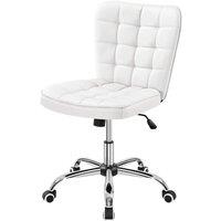 KORVIXA White PU Leather Armless Chair | Size: 100 cm x 100 cm