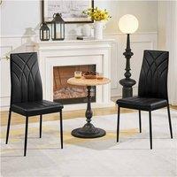 KORVIXA Faux Leather Dining Chairs Kitchen Chairs in Black | Size: 100 cm x 100 cm