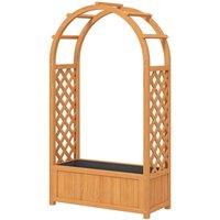 KORVIXA Wooden Raised Garden Bed, Garden Planter Box with Trellis in Brown | Size: 1.25kg
