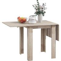 KORVIXA Extendable Kitchen Table, Folding Dining Table in Light Oak | Size: 100 cm x 100 cm