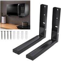 Havendro 2PCS Iron Microwave Brackets Extendable Arms in Black