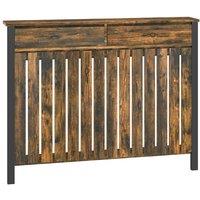 NESTLUNE Large Radiator Cover with Drawers & Vertical Slats 119 x 19 x 93cm in Brown | Size: 100 cm x 15 cm