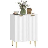 NESTLUNE Sideboard Buffet Cabinet with Adjustable Shelf in White | Size: 100 cm x 15 cm