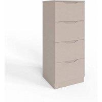 Havendro Matt Putty 4 Drawer Chest Recessed Handles Central Runners in Grey