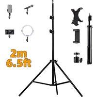 Havendro 2M Telescopic Tripod Stand Camera Phone Ring Light Holder in Black