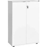 Havendro Matt White 2 Door Lockable Storage Cabinet Pull Handles