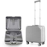 Havendro 16in Light Hard Shell Under Seat Carry On Trolley Suitcase in Silver