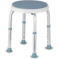 FLAVORA Adjustable Height Bath Chair 360 Swivel Seat Shower Stool in Blue