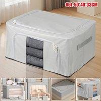 EONLION 66L Folding Storage Box Organizer Bin 4PCS in Grey | Size: 500mm