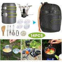 KORVIXA Portable Cook Set Camping Cookware Kit in Black