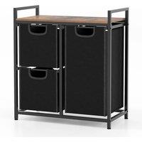 KORVIXA Freestanding Laundry Hamper Laundry Basket Organizer in Black | Size: 0.6m2