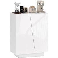 Havendro High Gloss Storage Cabinet for Bedroom Living Room in White