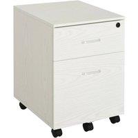 Havendro 2-Drawer Locking Office Filing Cabinet 5 Wheels in White